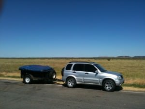 Suzuki Grand Vitara Towing Camper Trailer