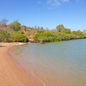 A sandy beach