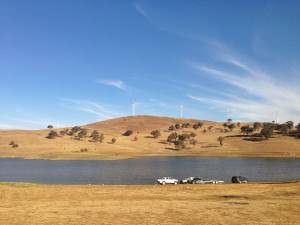 Carcoar Dam Skiiing