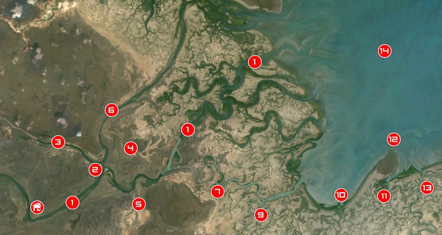 Numbered Map of McArthur River System